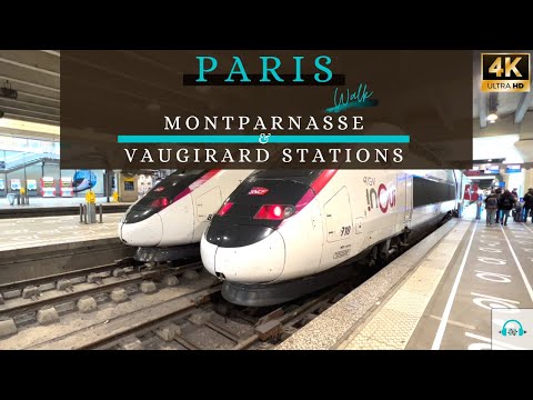 ?‍♂️ Balade dans la Gare Montparnasse & Vaugirard avec annonces - 4K