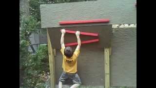 8 year old Ninja Warrior on ultimate cliff hanger