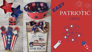 EASY PATRIOTIC DIY'S/DOLLAR TREE HOME DECOR/4TH OF JULY DECOR