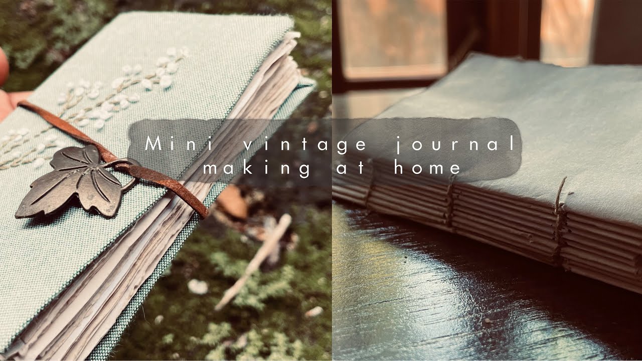 Mini Vintage journal making at home | ASMR 