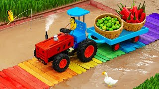 Diy tractor making mini Rainbow Road Construction | diy Plowing Agriculture Machine | HP Mini