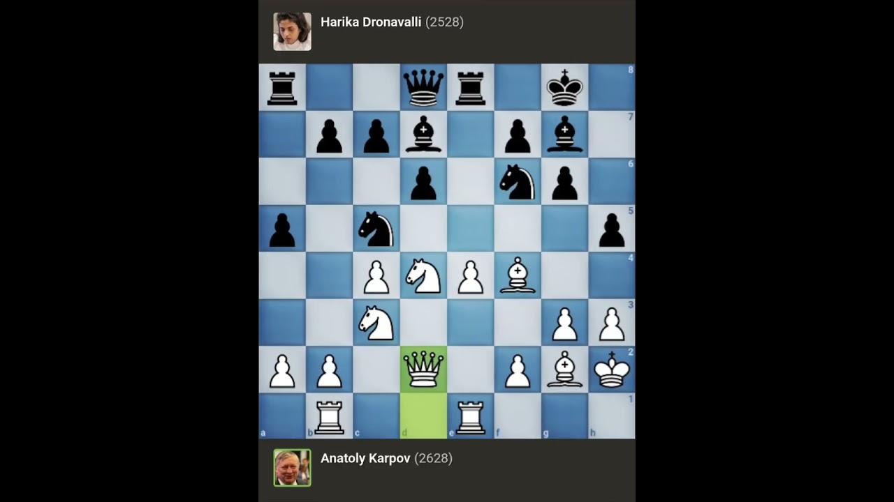 Anatoly Karpov vs Harika Dronavalli || 5th Karpov Trophy Prelim • Cap d'Adge - France (2016)