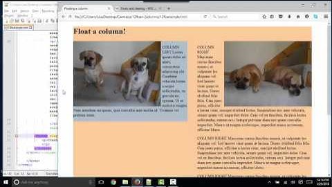 floating two columns using css