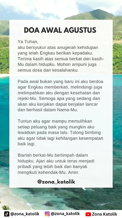 Doa Katolik untuk bulan Agustus #katolik #doakatolik
