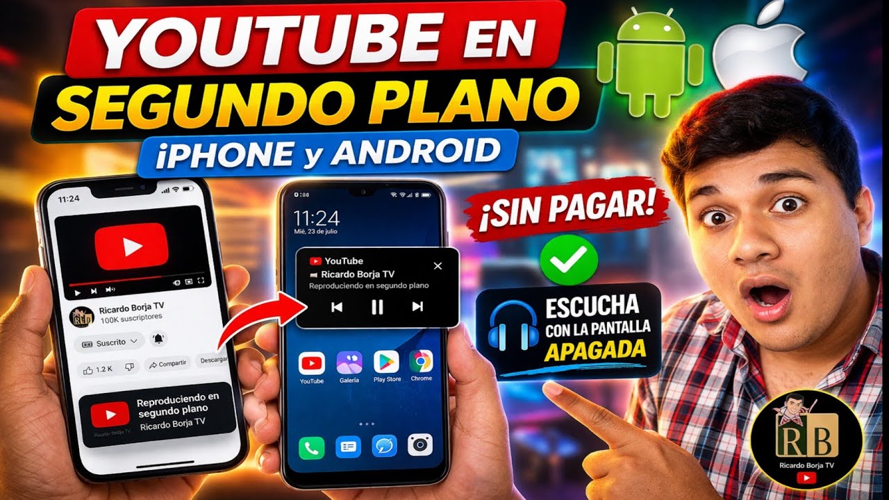 Cómo ver YouTube en segundo plano 🎶📱 iPhone y Android (SIN PAGAR) 🚀 ...