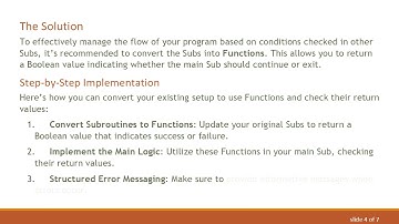 How to Exit a Main Sub in VBA When Conditions Aren