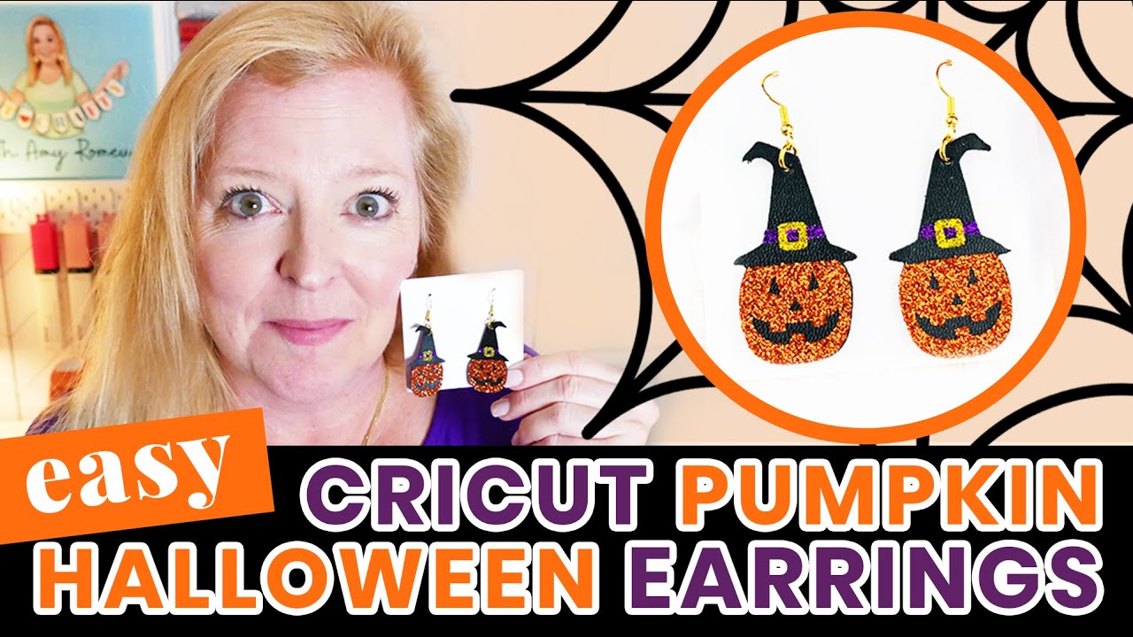 How to Make Faux Leather Halloween Pumpkin Earrings with a Cricut - YouTube