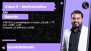 A B C D is a parallelogram inhich ∠ D A B=75^∘ and ∠ D B C=60^∘. Compute ∠ C D B and ∠ A D B.