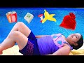 Shafa pretend play swimming in the pool story for children