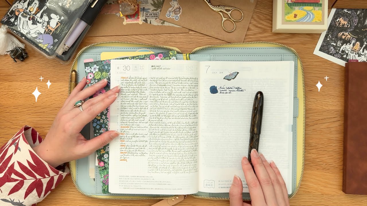 niboshi☺︎journal　0709 june in my journals ✿ hobonichi cousin and a6 flip through - YouTube