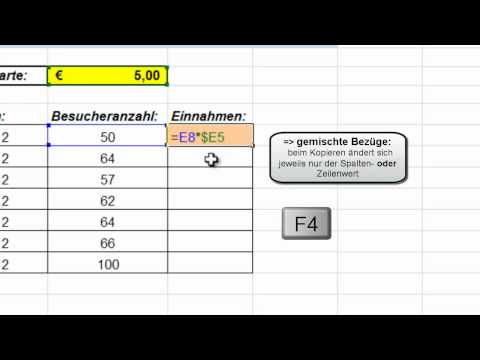 Excel für Einsteiger: Formeln kopieren; Zellbezüge; eine Liste als Tabelle formatieren
