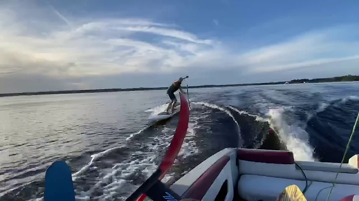Sup surfing into a ski boat wake 1st ever? Doubt it