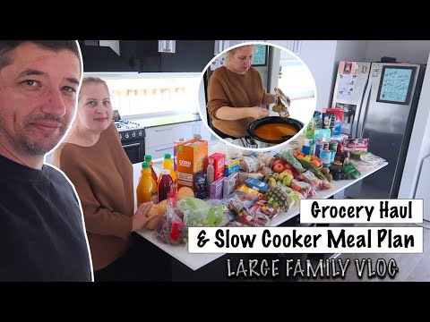 SLOW COOKER Meal Plan & Large Family GROCERY HAUL | Large Family Vlog