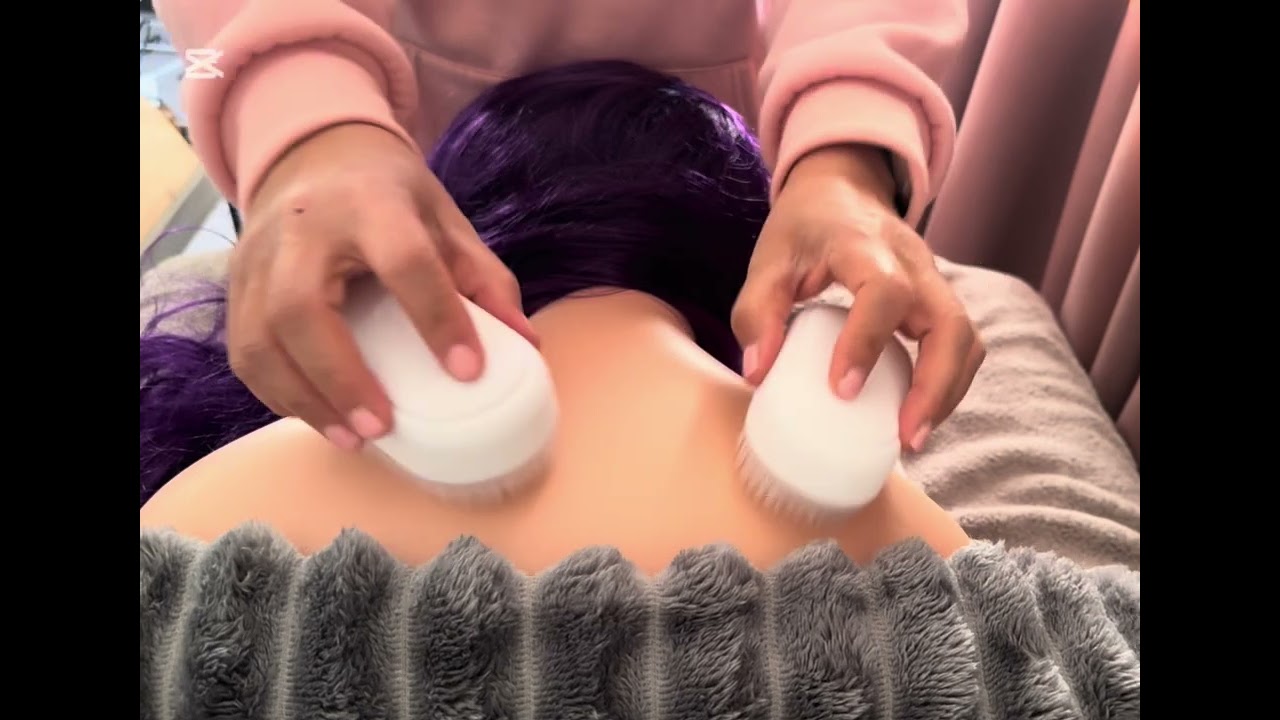 How To Use A Soft Hair Laundry Brush For Back Massage | Tingle Therapy ASMR