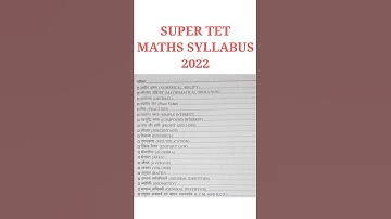 super tet syllabus 2022 | super tet | super tet vacancy 2022 #supertet2022 #uptet #ctet #shorts