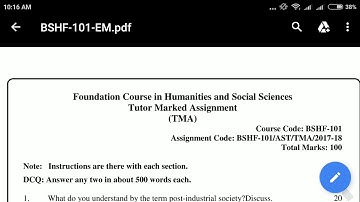 Bshf -101 Solved Assignment