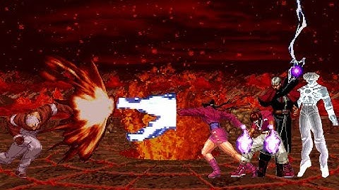 MUGEN KOF Wild Orochi Yashiro Vs. Super Orochi Boss Team