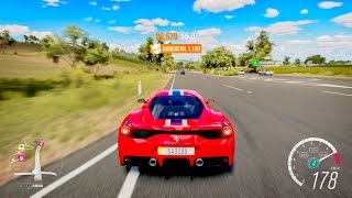 Driving the 2013 ferrari 458 speciale in forza horizon 3. this video
includes a top speed run, an acceleration some racing with other
sports cars, and a...