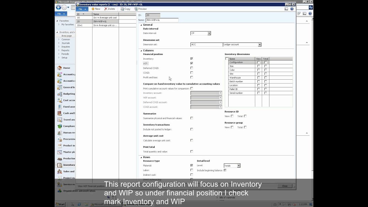 Microsoft Dynamics AX 2012 - Reporte de Valor de Inventario - YouTube