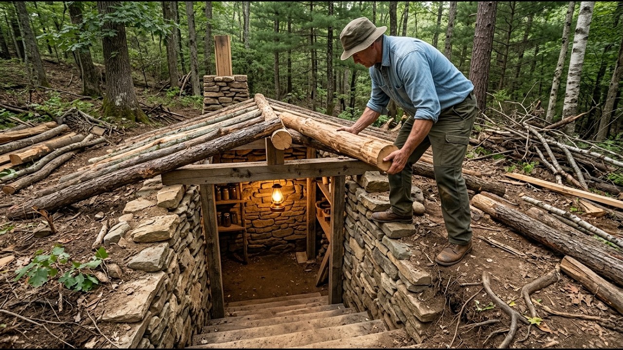 Building a Safe and Hidden Underground Shelter in 30 Days | Bushcraft, Survival