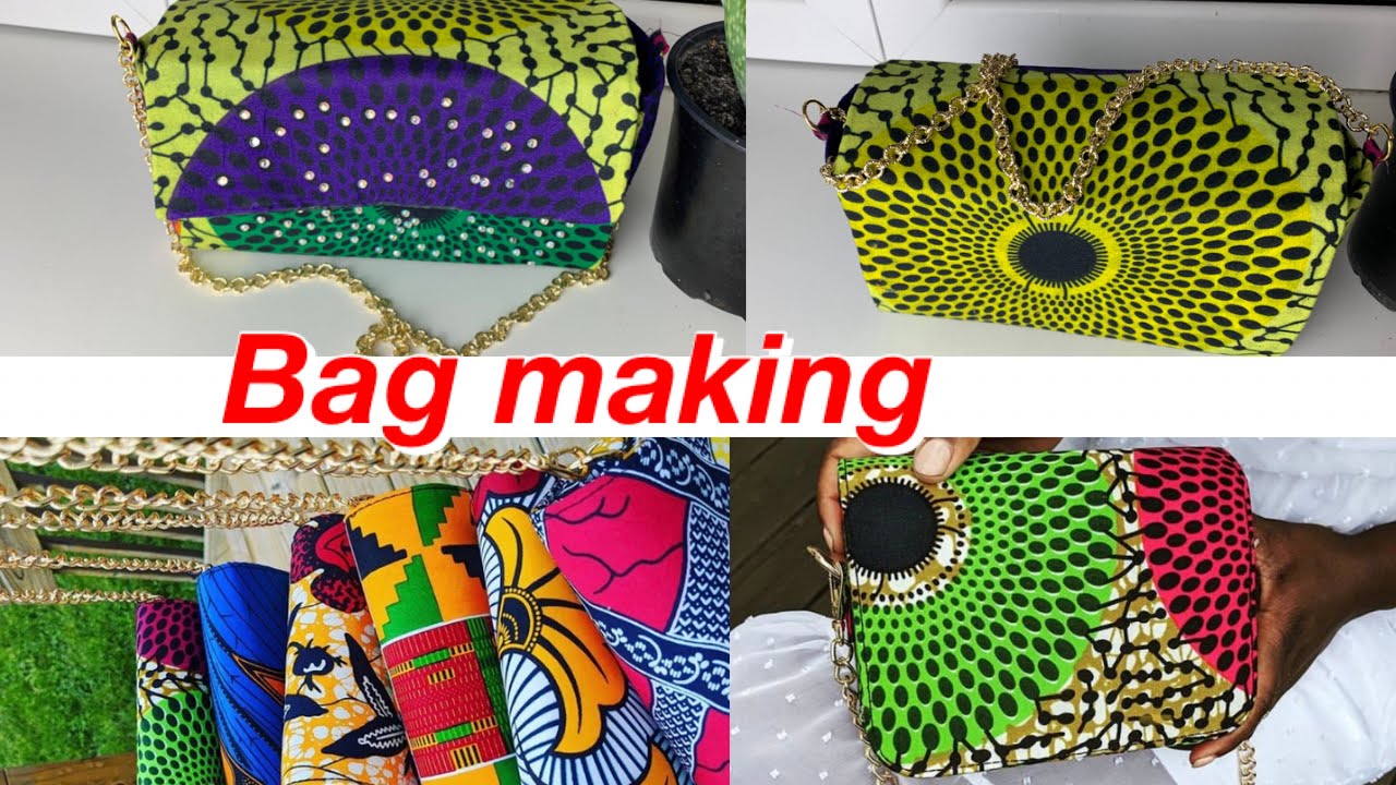 How to make a purse from scratch using strawboard using Ankara material