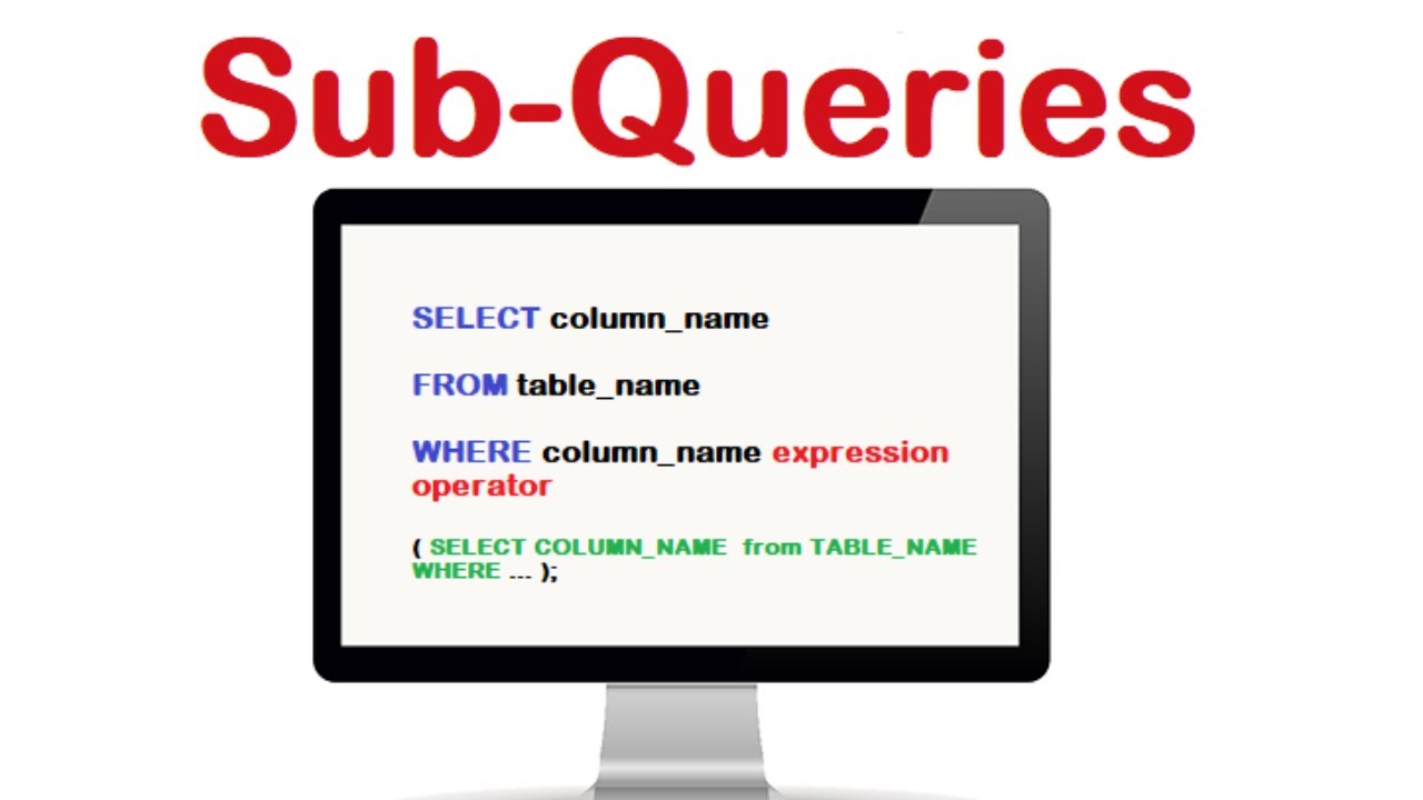 SQL Subqueries | Subqueries in SQL with examples - YouTube