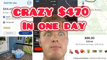 CRAZY $470 DOORDASH, INSTACART, UBER EATS AND WALMART SPARK SHIFT IN ONE DAY