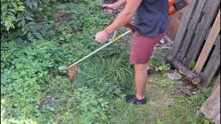 Professional cordless brush cutter Husqvarna control unit, when it needs power it starts to pulsate