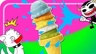 まほうのアイスクリーム♪♪ 色が変わる！？カラフルアイスを作ってアイス屋さんごっこ♡ おままごと