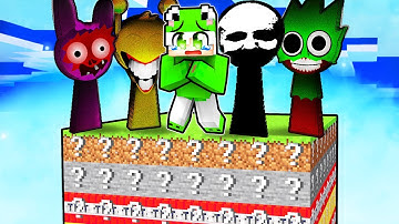 Locked on ONE CHUNK with NIGHTMARE SPRUNKIS in Minecraft...