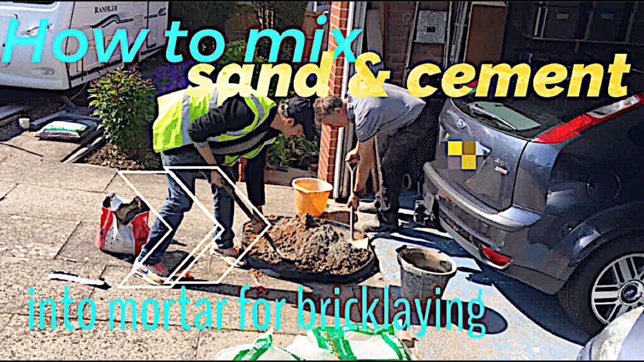 Bricklaying: mixing sand & cement by hand - YouTube