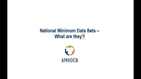 National Minimum Data Sets