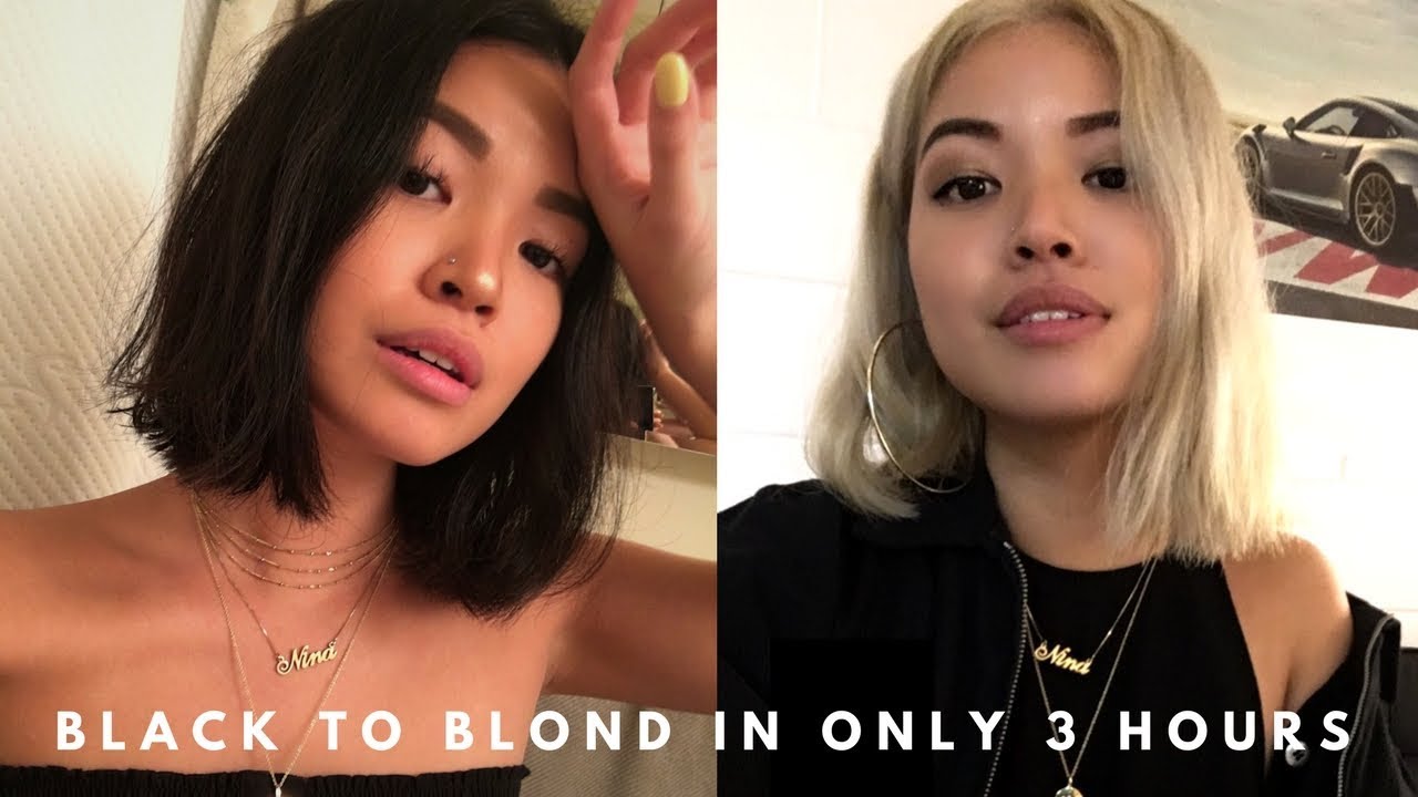 BLEACHING MY HAIR BLACK TO BLONDE IN 3 HOURS! | neens ...