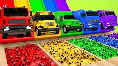 Learn Colors with Street Vehicles Toys Flying Cars Surprise Soccer Ball Nursery Rhymes & Kids Songs