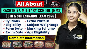 Rashtriya Military School 6th, 9th Entrance 2026: RMS Syllabus, Exam Pattern, Eligibility, Exam Date