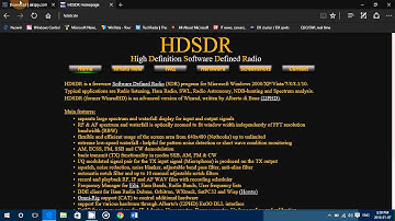 Links to SDRSharp and HDSDR to download software for the software defined radio