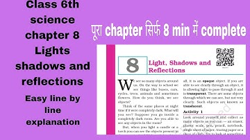 Class 6th science chapter 8 light, shadows and reflections easy 