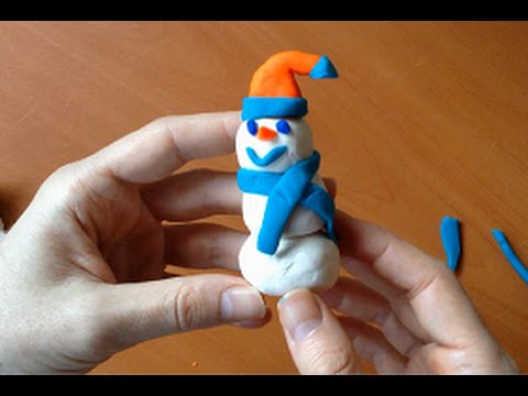 Oyun Hamurundan Şekiller - Kardan Adam -  snowman made ​​of play dough
