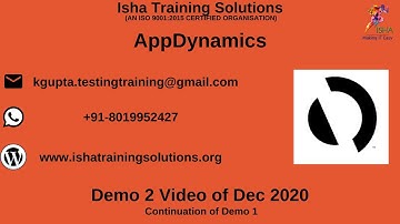 AppDynamics Demo 2 Video . Pls call / whatsapp us on +91-8019952427 to enroll live sessions