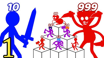 Stick Tower Battle: Hero War - All Levels 1 To 21 Gameplay Android iOS