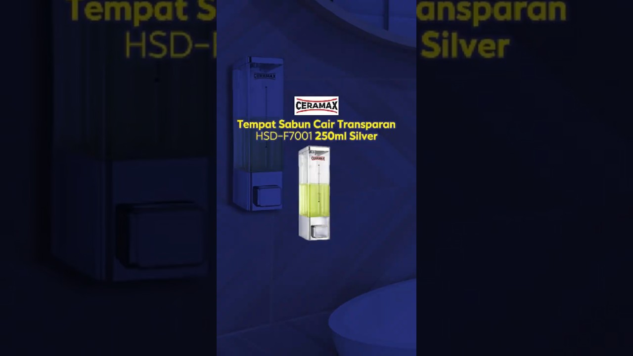 Kebersihan Transparan dengan Ceramax Tempat Sabun Cair HSD-F7001 250ml Silver