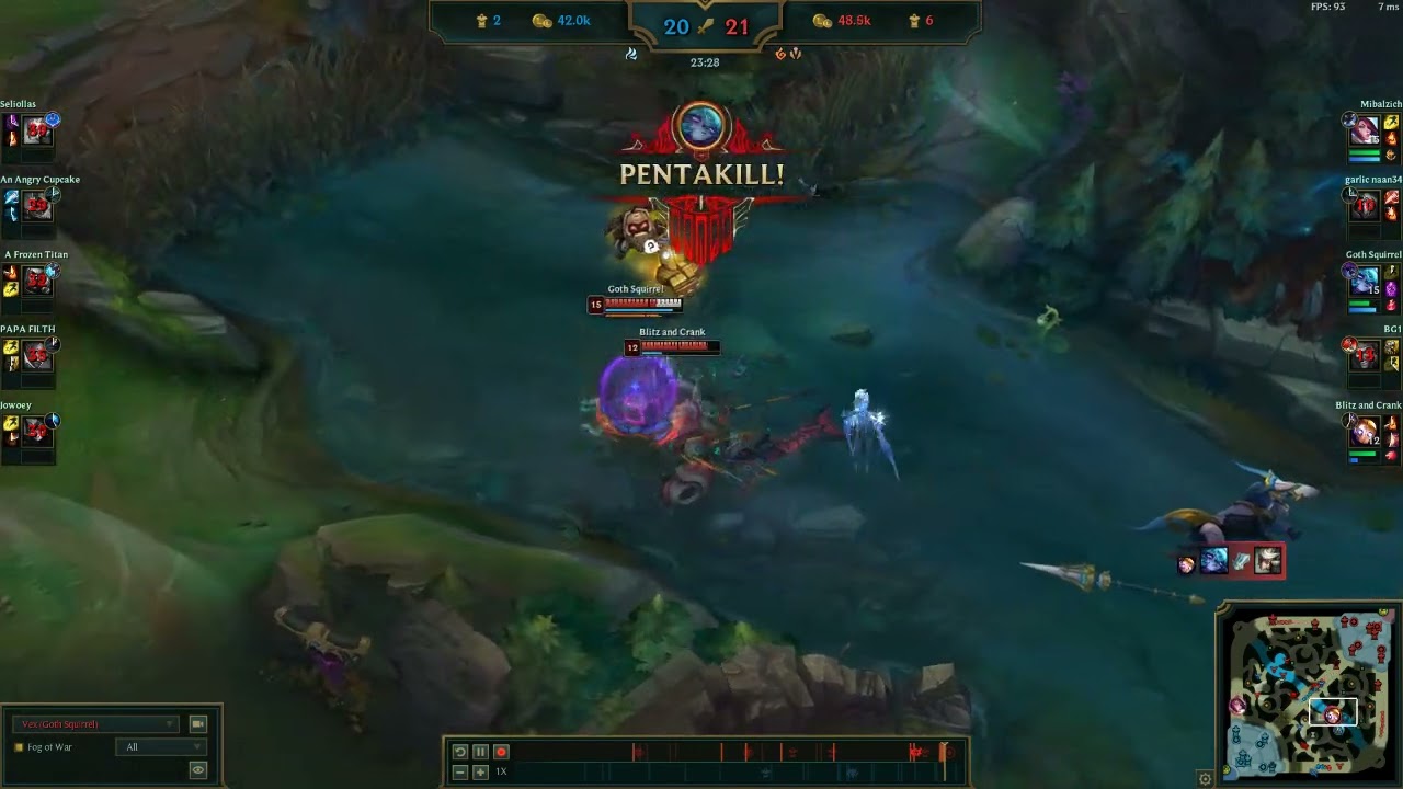 Vex 1v5 penta into game end
