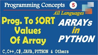 Sorting of Array in Python | Sorting Numbers Of Array In Asc Order |Python Programming