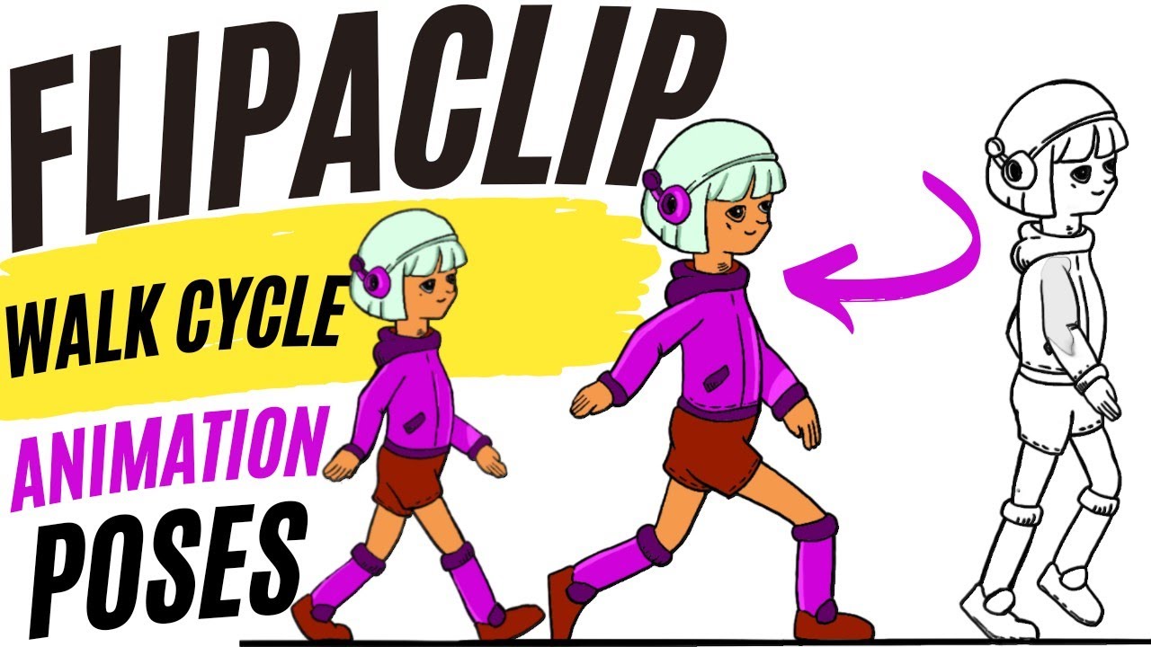 How to Animate a Walk Cycle 🚶‍♀️ in Flipaclip Tutorial step by step # ...