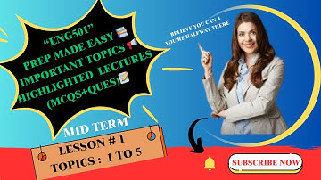 ENG501 | Introduction to Language | Highlighted Notes & Short Lectures | Lesson 01 | Topics 1–5