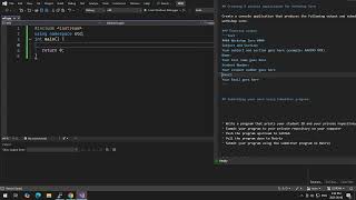 W0 - Createing a console application for workshop zero and pushing the work to GitHub