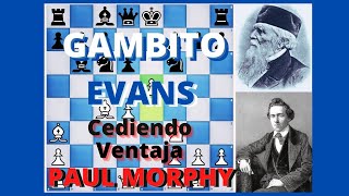 Partidas de Paul Morphy - Gambito Evans dando Ventaja