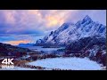 (4K UHD) Beautiful Winter Snow Scene Relaxing Piano Music - Soothing Calm Sleep Meditation Music