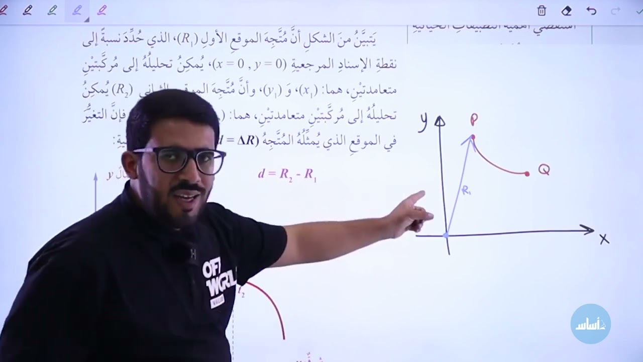 الحصة الأولى من الوحدة الثانية: الدرس الثاني (الحركة في بُعدين) || فيزياء الصف العاشر جيل 2009.