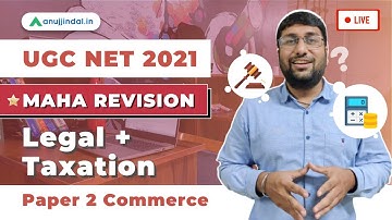 UGC NTA NET June 2021, Dec 2020 | Legal+ Taxation | Paper 2 Commerce
